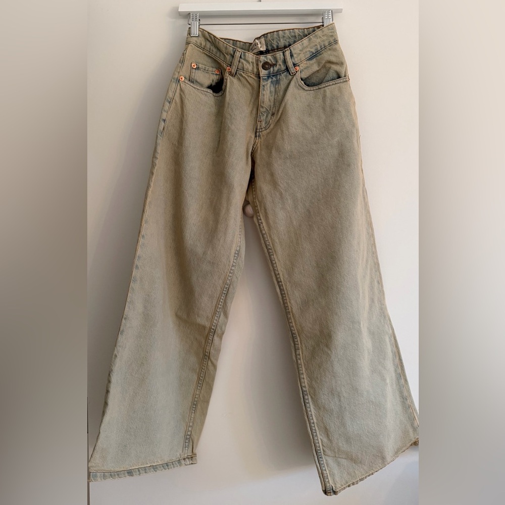 Motel Rocks Beige Flare & Wide Leg Jeans